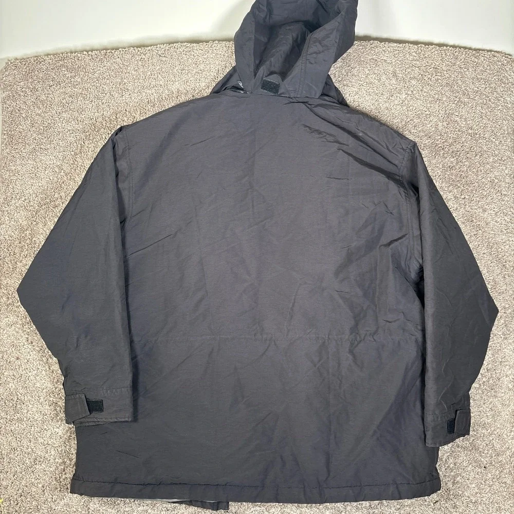 Woolrich Mens Black Field Jacket Parka‎ Detachable Hood Insulated Size XL